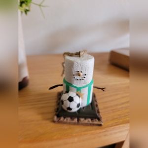 The Original S'mores Smores Midwest Snowman Soccer Player Christmas Ornament.